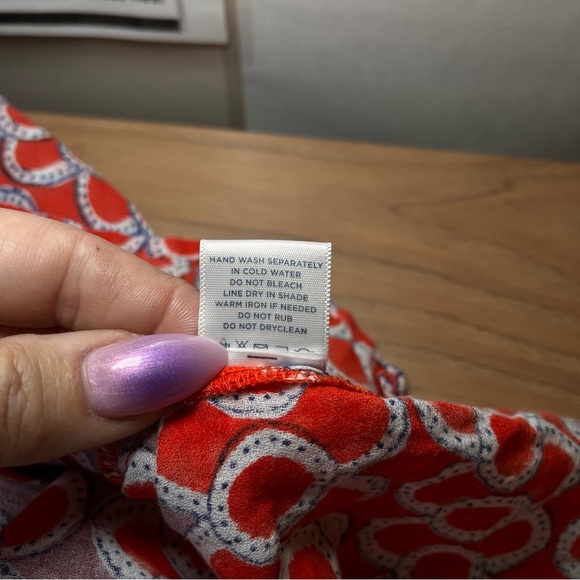 Roller Rabbit Calisto Zola Top Tunic Blouse Red Blue Boho Flowy Vacation Summer‎ - Picture 9 of 13